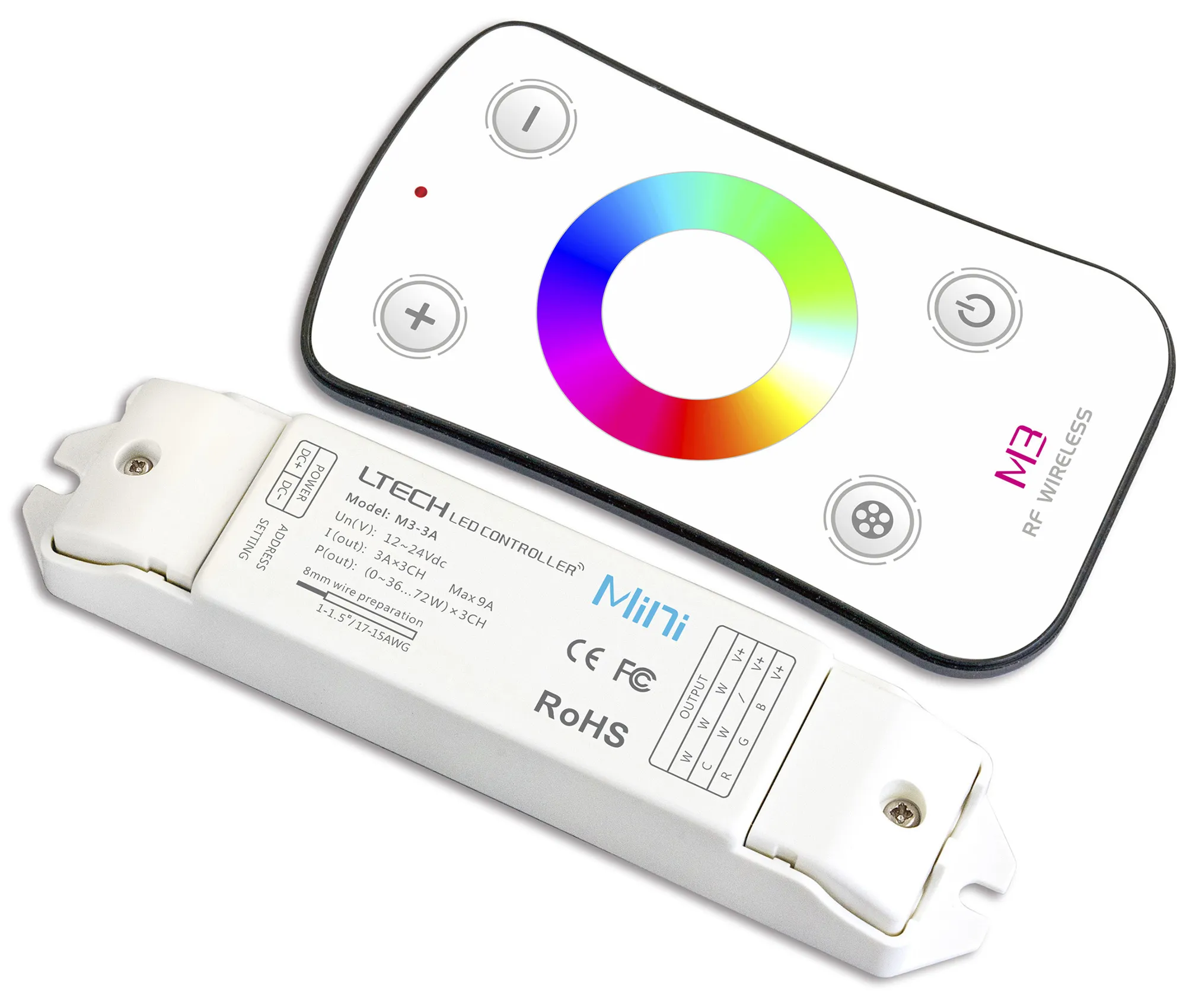CV RF Receiving Controller 12/24 V DC 3A x 3CH 108W/216W, PWM output IP20 M3-3A  LTECH Wireless Receiver